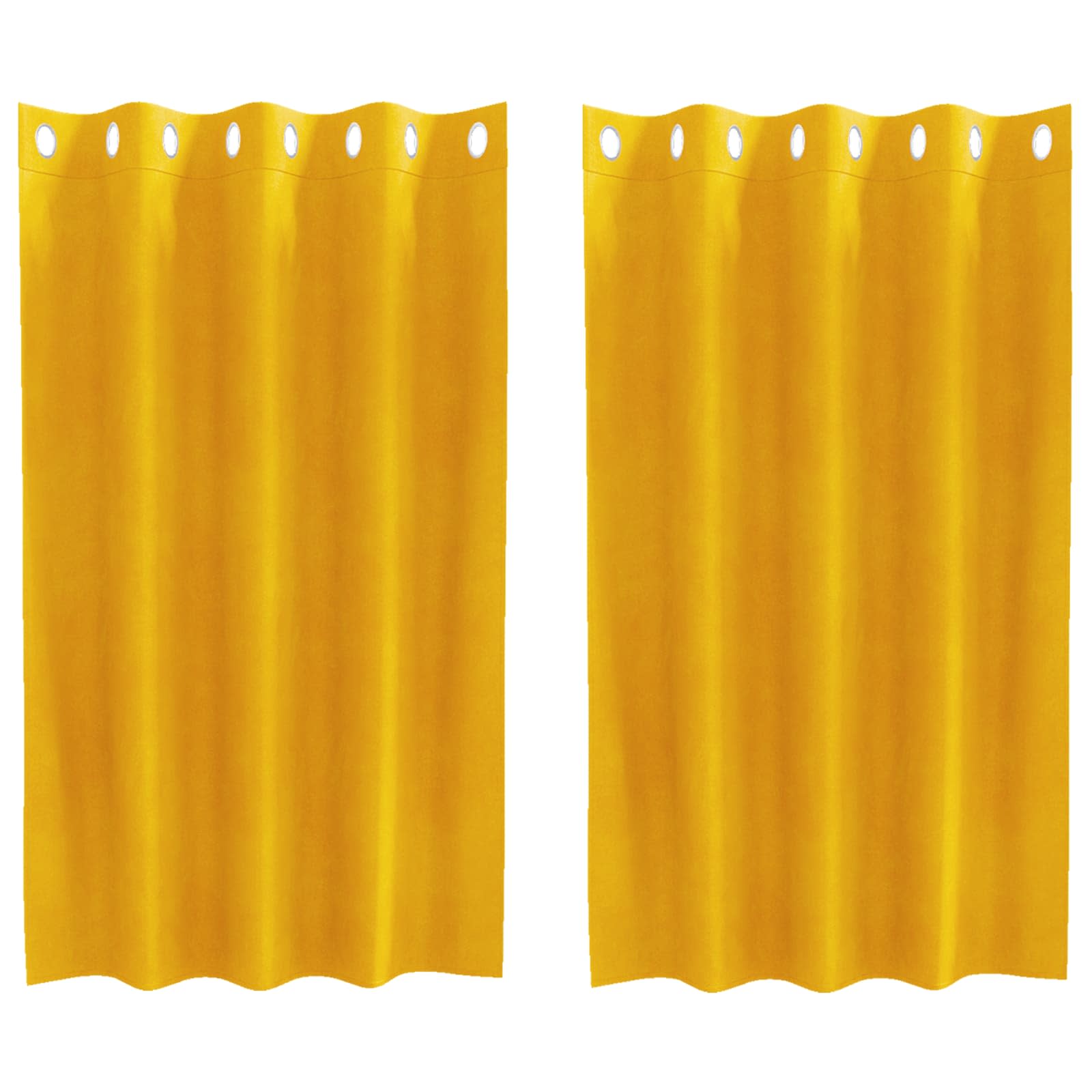 Tende oscuranti 2 pcs Giallo senape 140 x 140 cm Velluto 4107268