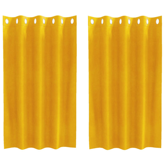 Tende oscuranti 2 pcs Giallo senape 140 x 140 cm Velluto 4107268