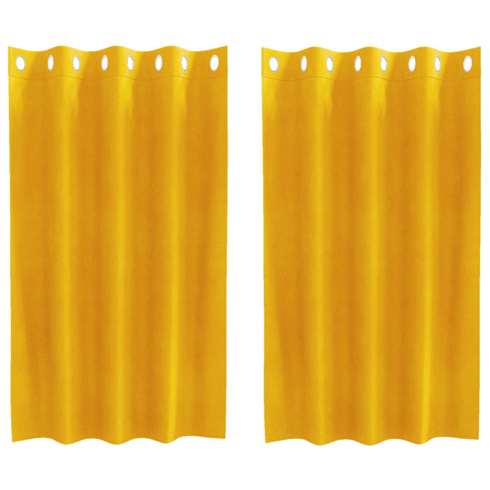 Tende oscuranti 2 pcs Giallo senape 140 x 140 cm Velluto 4107268