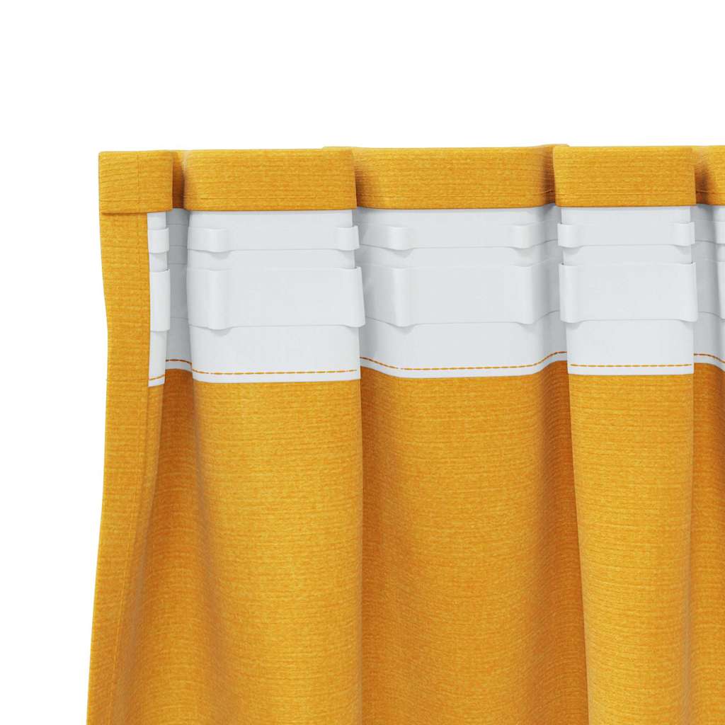 Tende con tende 2 pcs giallo senape 140 x 260 cm Velluto 4107277