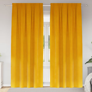 Tende con tende 2 pcs giallo senape 140 x 260 cm Velluto 4107277
