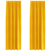 Tende con tende 2 pcs giallo senape 140 x 260 cm Velluto 4107277