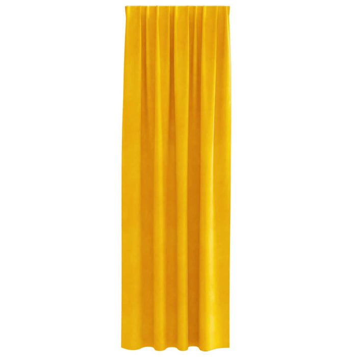 Tende con tende 2 pcs giallo senape 140 x 260 cm Velluto 4107277