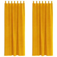 Tende oscuranti 2 pcs Giallo senape 140 x 245 cm Velluto 4107281