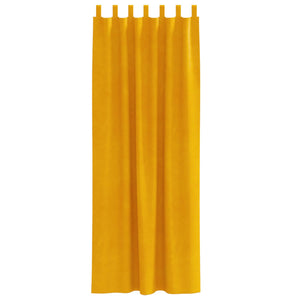 Tende oscuranti 2 pcs Giallo senape 140 x 245 cm Velluto 4107281