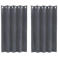 Tende con tende 2 pcs Grigio chiaro 140 x 140 cm Velluto 4107283