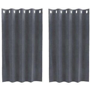 Tende con tende 2 pcs Grigio chiaro 140 x 140 cm Velluto 4107283