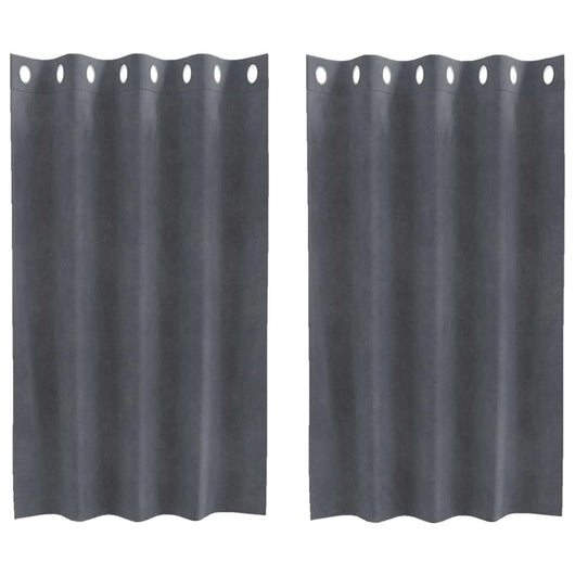 Tende con tende 2 pcs Grigio chiaro 140 x 140 cm Velluto 4107283