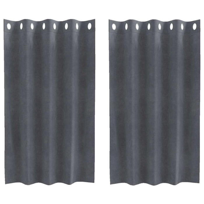 Tende con tende 2 pcs Grigio chiaro 140 x 140 cm Velluto 4107283