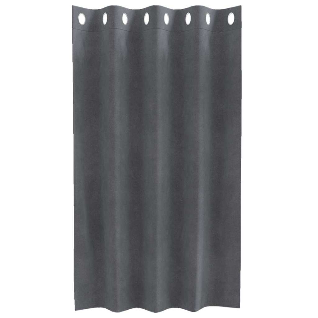Tende con tende 2 pcs Grigio chiaro 140 x 140 cm Velluto 4107283