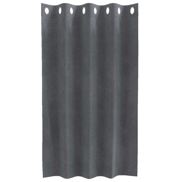 Tende con tende 2 pcs Grigio chiaro 140 x 140 cm Velluto 4107283