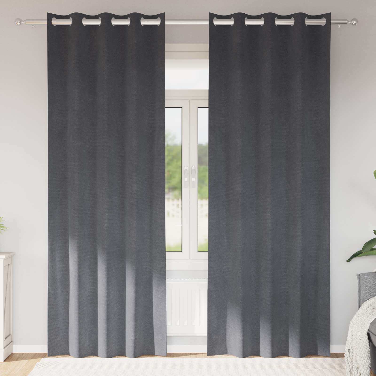Tende oscuranti 2 pcs Grigio chiaro 140 x 225 cm Velluto 4107285