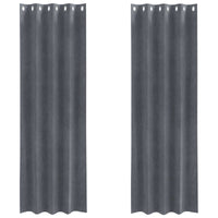 Tende oscuranti 2 pcs Grigio chiaro 140 x 225 cm Velluto 4107285