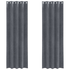 Tende oscuranti 2 pcs Grigio chiaro 140 x 225 cm Velluto 4107285
