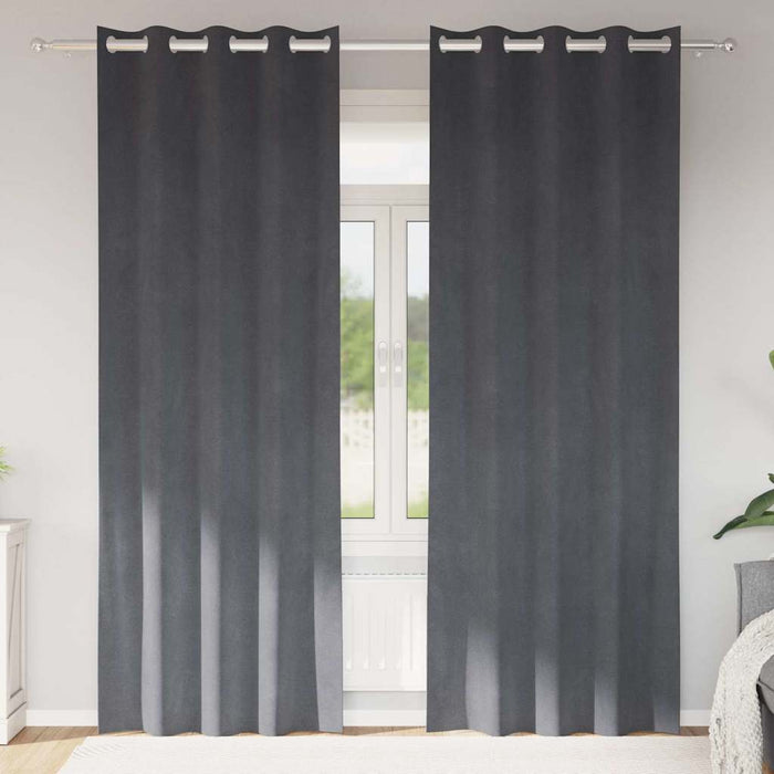 Tende con tende 2 pcs Grigio chiaro 140 x 260 cm Velluto 4107287