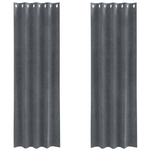 Tende con tende 2 pcs Grigio chiaro 140 x 260 cm Velluto 4107287