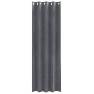 Tende con tende 2 pcs Grigio chiaro 140 x 260 cm Velluto 4107287