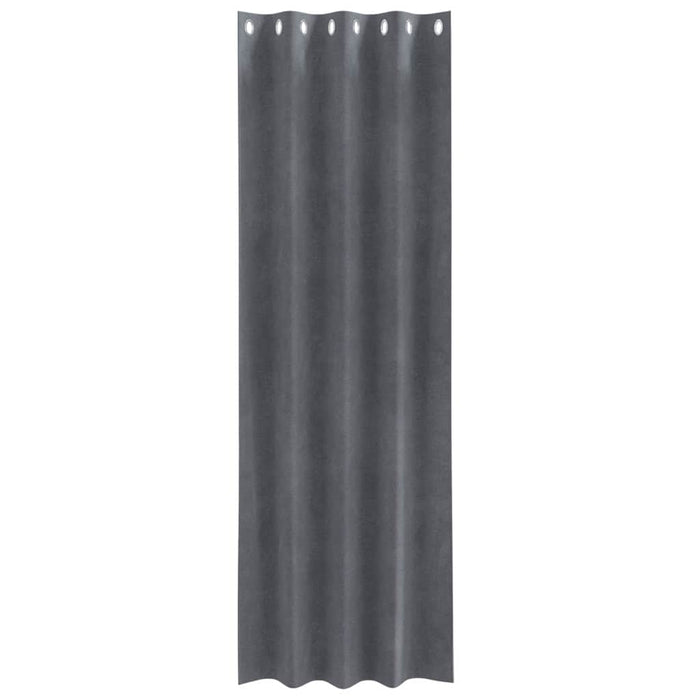 Tende con tende 2 pcs Grigio chiaro 140 x 260 cm Velluto 4107287