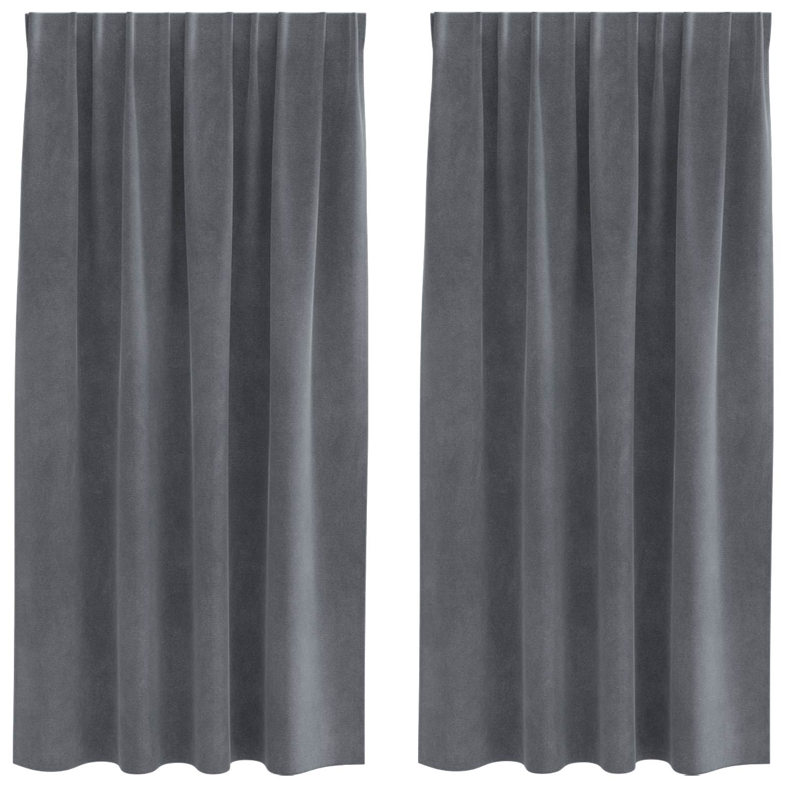 Tende oscuranti 2 pcs Grigio chiaro 140 x 175 cm Velluto 4107289