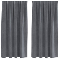 Tende oscuranti 2 pcs Grigio chiaro 140 x 175 cm Velluto 4107289