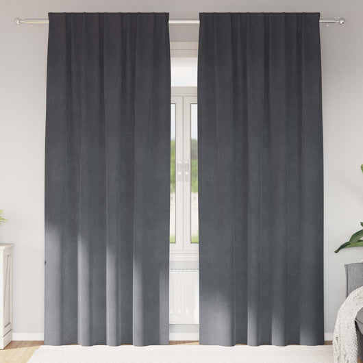 Tende oscuranti 2 pcs Grigio chiaro 140 x 225 cm Velluto 4107290