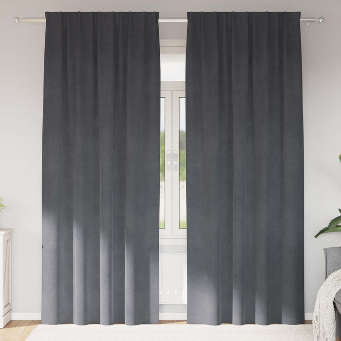 Tende oscuranti 2 pcs Grigio chiaro 140 x 225 cm Velluto 4107290
