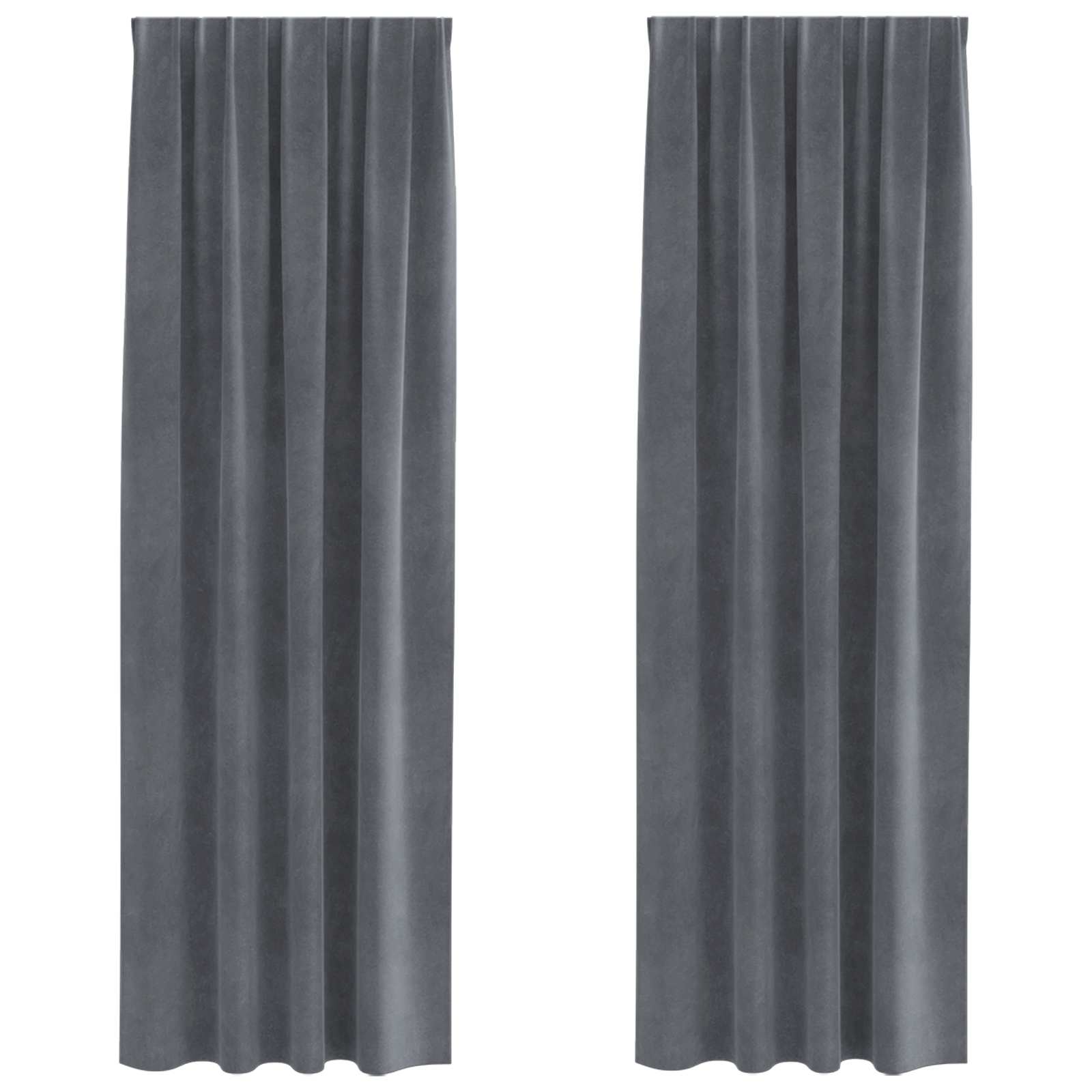 Tende oscuranti 2 pcs Grigio chiaro 140 x 225 cm Velluto 4107290