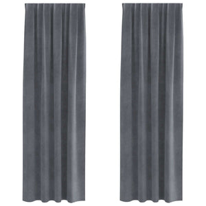 Tende oscuranti 2 pcs Grigio chiaro 140 x 225 cm Velluto 4107290