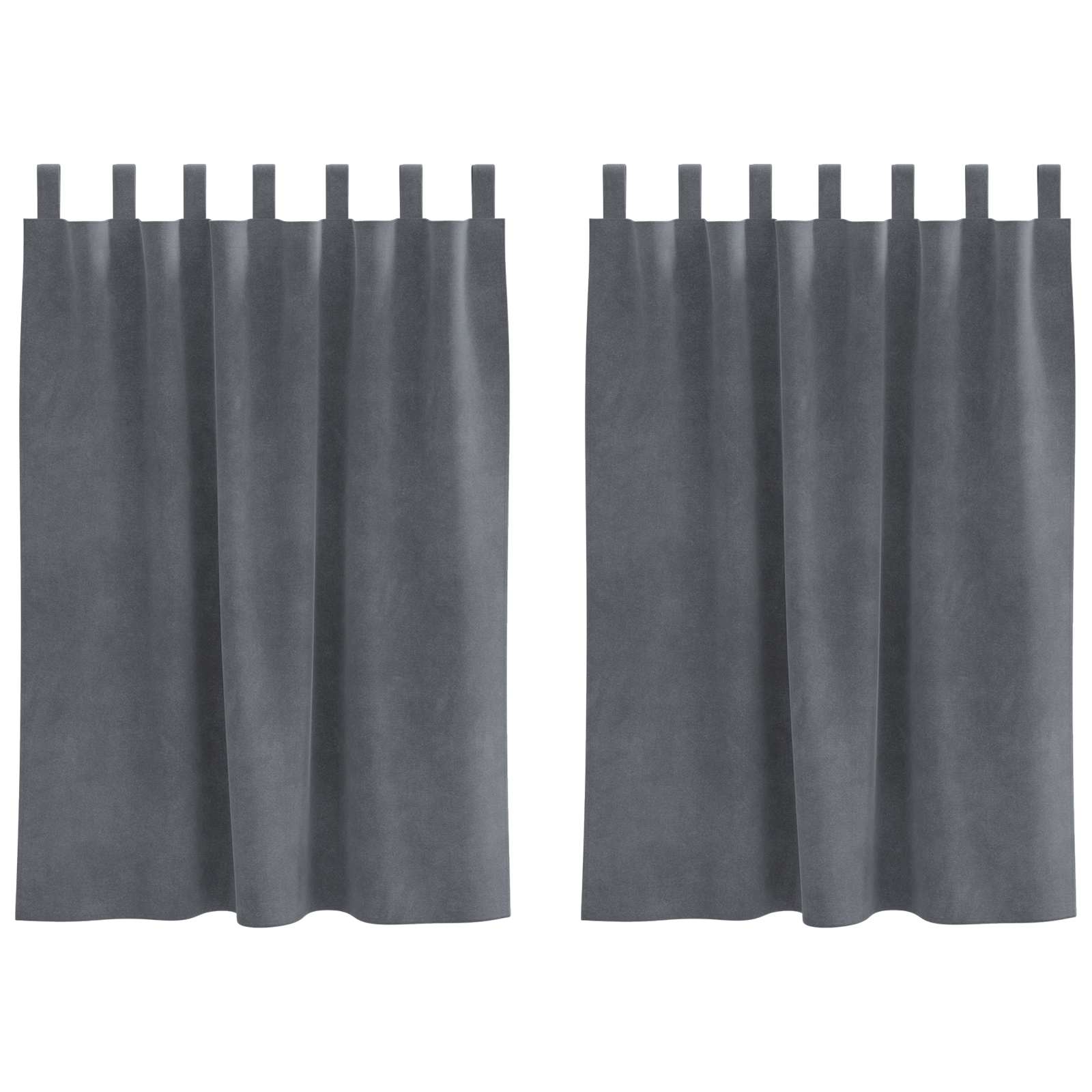 Tende oscuranti 2 pcs Grigio chiaro 140 x 140 cm Velluto 4107293