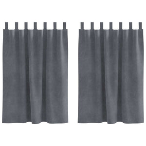 Tende oscuranti 2 pcs Grigio chiaro 140 x 140 cm Velluto 4107293