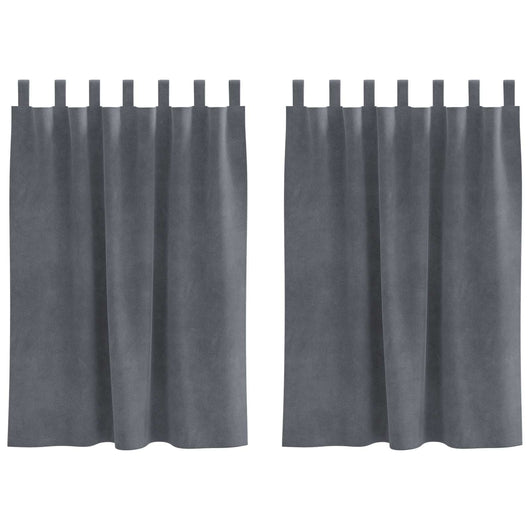 Tende oscuranti 2 pcs Grigio chiaro 140 x 140 cm Velluto 4107293