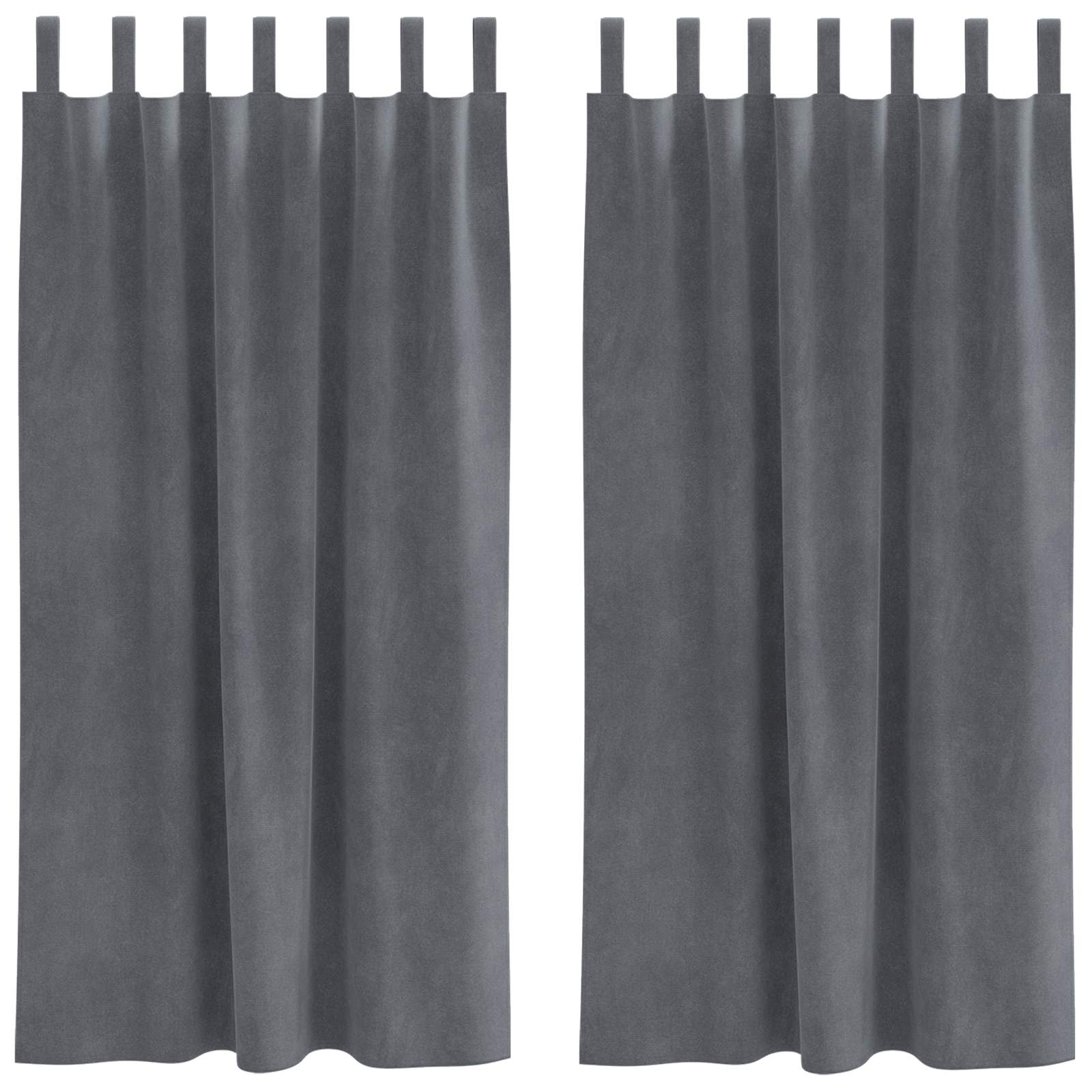 Tende oscuranti 2 pcs Grigio chiaro 140 x 175 cm Velluto 4107294