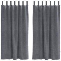 Tende oscuranti 2 pcs Grigio chiaro 140 x 175 cm Velluto 4107294