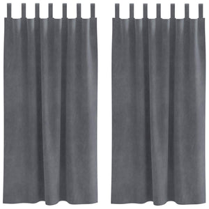 Tende oscuranti 2 pcs Grigio chiaro 140 x 175 cm Velluto 4107294