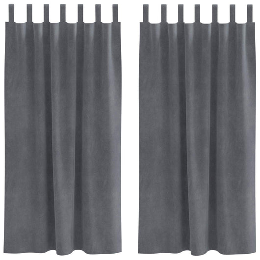 Tende oscuranti 2 pcs Grigio chiaro 140 x 175 cm Velluto 4107294