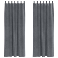 Tende oscuranti 2 pcs Grigio chiaro 140 x 225 cm Velluto 4107295
