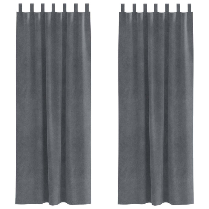 Tende oscuranti 2 pcs Grigio chiaro 140 x 225 cm Velluto 4107295