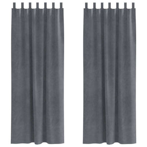 Tende con tende 2 pcs Grigio chiaro 140 x 245 cm Velluto 4107296