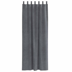 Tende con tende 2 pcs Grigio chiaro 140 x 245 cm Velluto 4107296