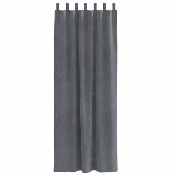 Tende con tende 2 pcs Grigio chiaro 140 x 245 cm Velluto 4107296