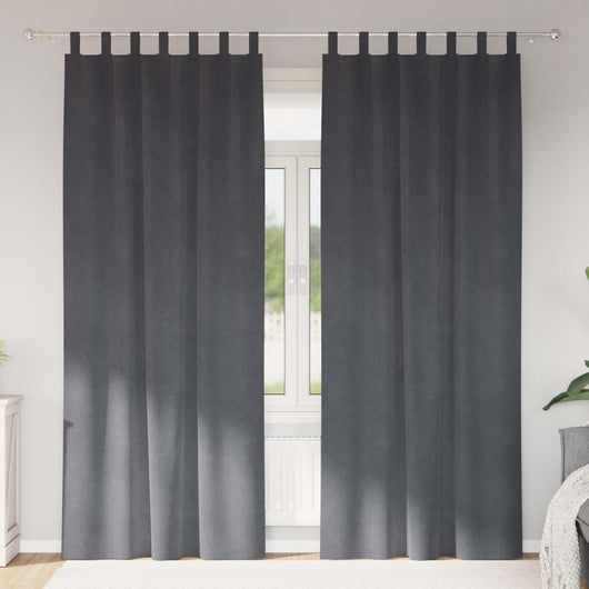 Tende oscuranti 2 pcs Grigio chiaro 140 x 260 cm Velluto 4107297