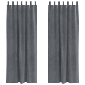 Tende oscuranti 2 pcs Grigio chiaro 140 x 260 cm Velluto 4107297