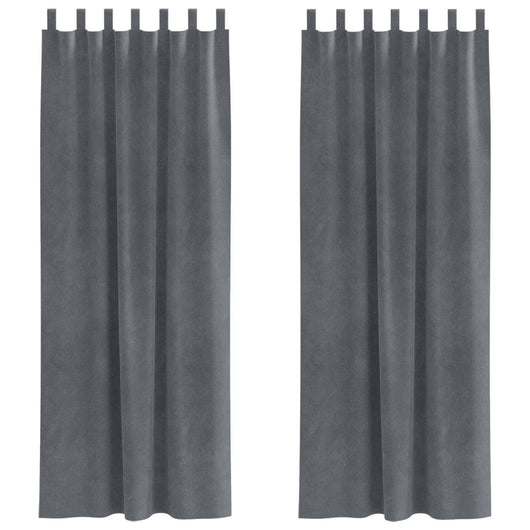 Tende oscuranti 2 pcs Grigio chiaro 140 x 260 cm Velluto 4107297