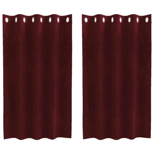 Tende oscuranti 2 pcs Rosso Vino 140 x 140 cm Velluto 4107298