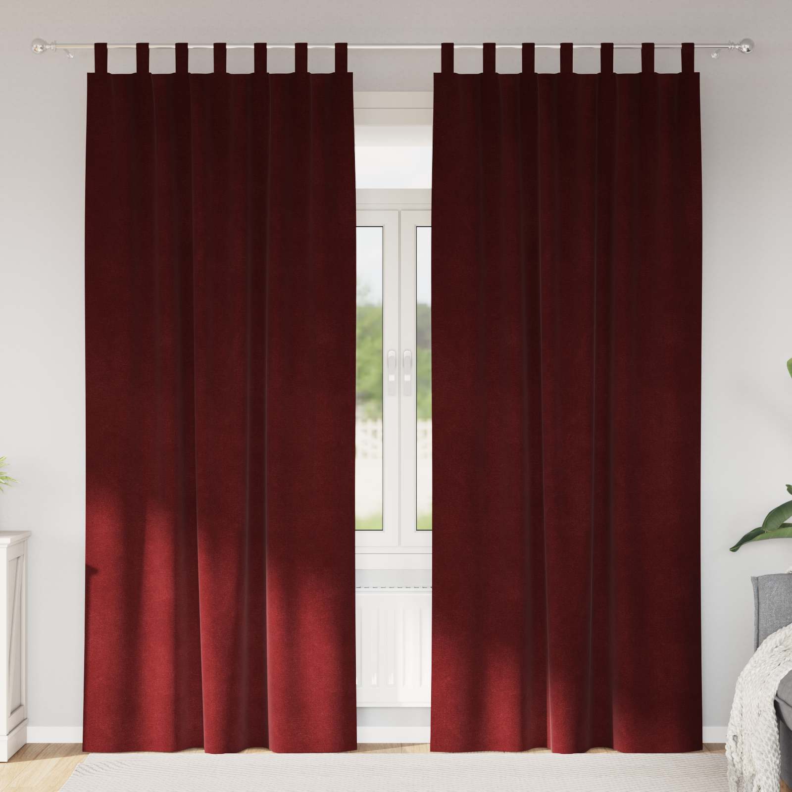 Tende oscuranti 2 pcs Rosso Vino 140 x 245 cm Velluto 4107311