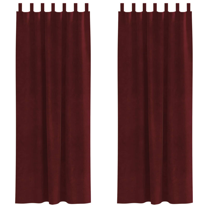Tende oscuranti 2 pcs Rosso Vino 140 x 245 cm Velluto 4107311