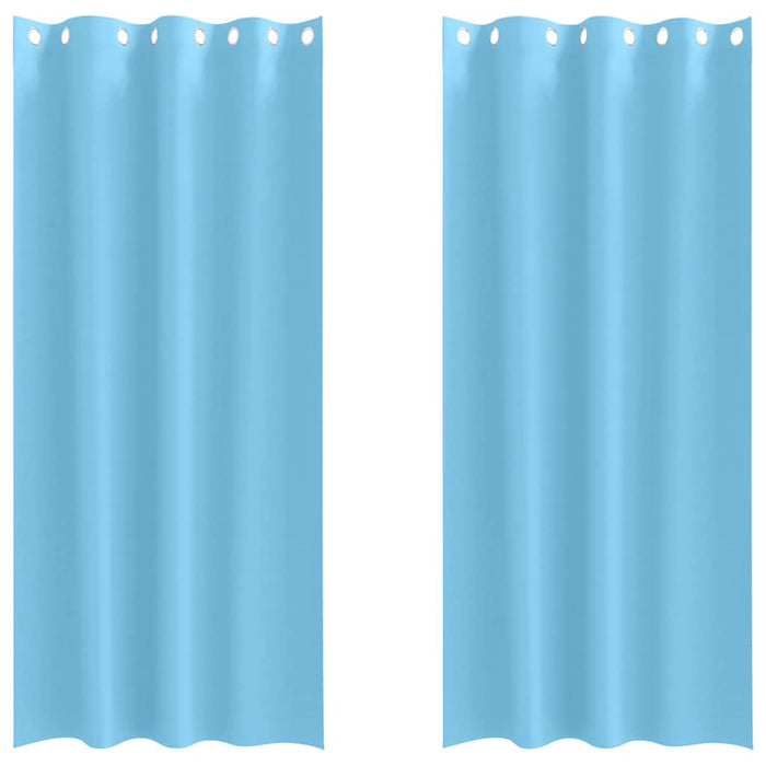 vidaXL Tende con tende 2 pcs Azzurro Poliestere