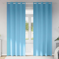vidaXL Tende con tende 2 pcs Azzurro Poliestere