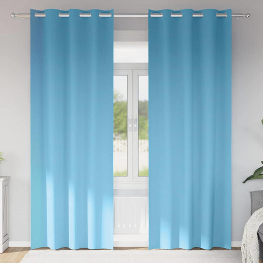 vidaXL Tende con tende 2 pcs Azzurro Poliestere