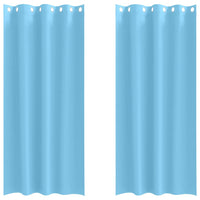 vidaXL Tende con tende 2 pcs Azzurro Poliestere